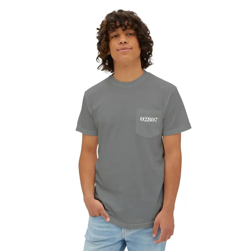 Gray t-shirt with pocket from the Patriotic Unisex T-Shirt Collection