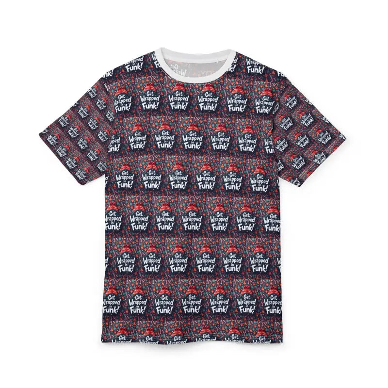 Patterned Short Sleeved Ugly Christmas Tee displayed on a neutral background
