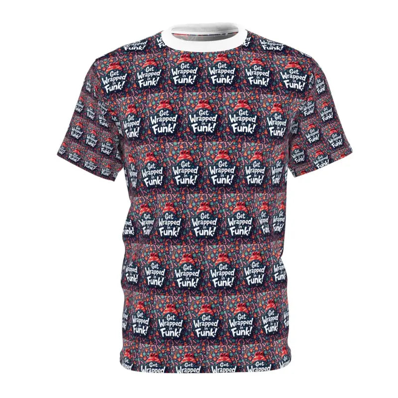 Patterned Short Sleeved Ugly Christmas Tee featuring festive holiday designs