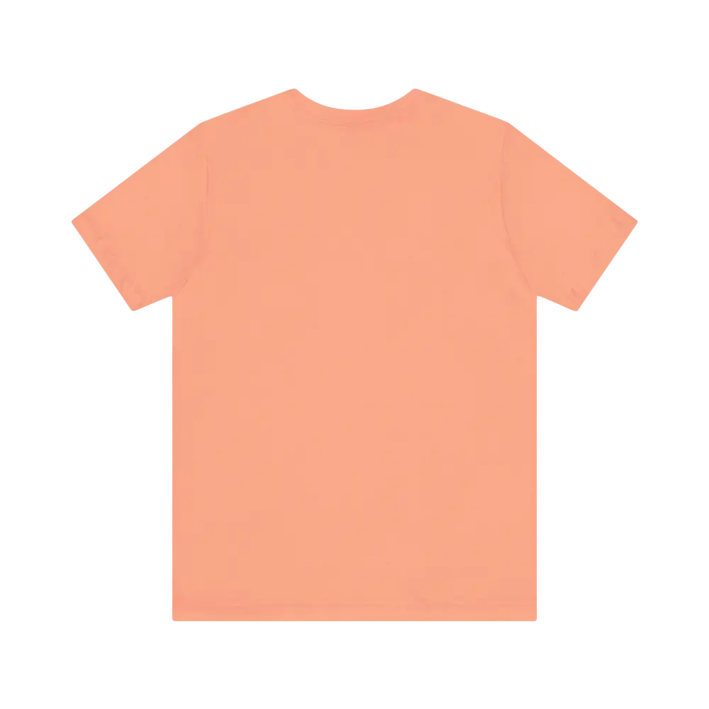 Peach Retro Bus Unisex Jersey Tee in a stylish peach-colored t-shirt design