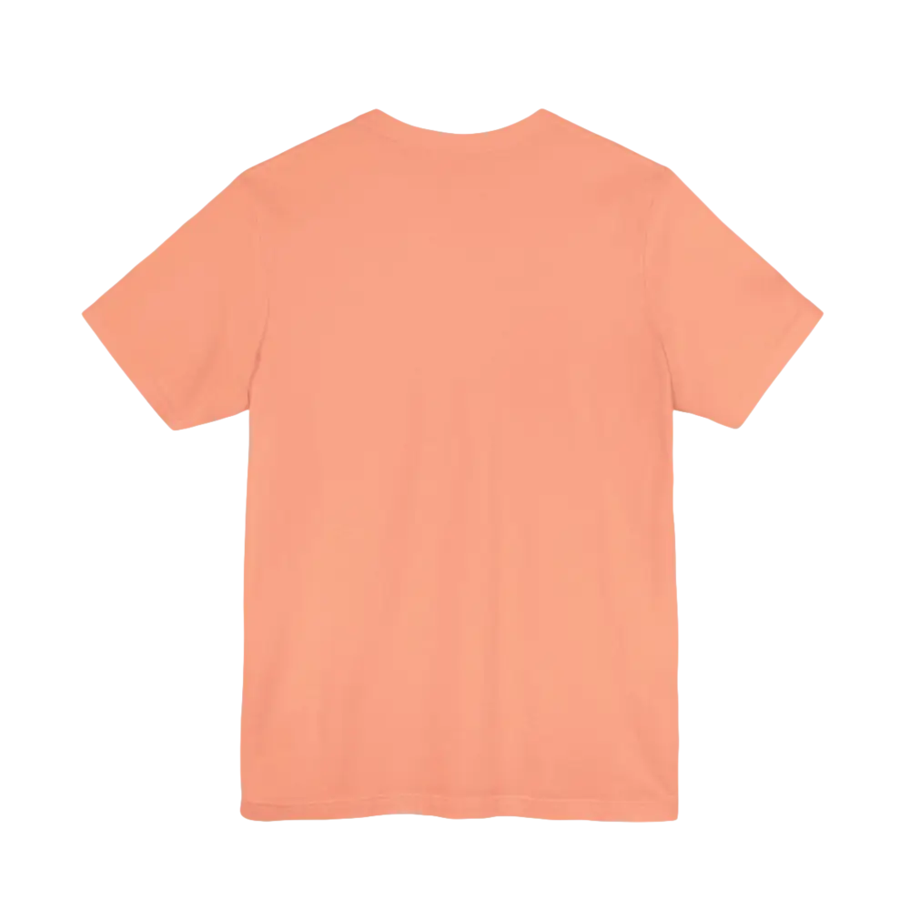 Peach-colored Peach Retro Bus Unisex Jersey Tee displayed on a neutral background