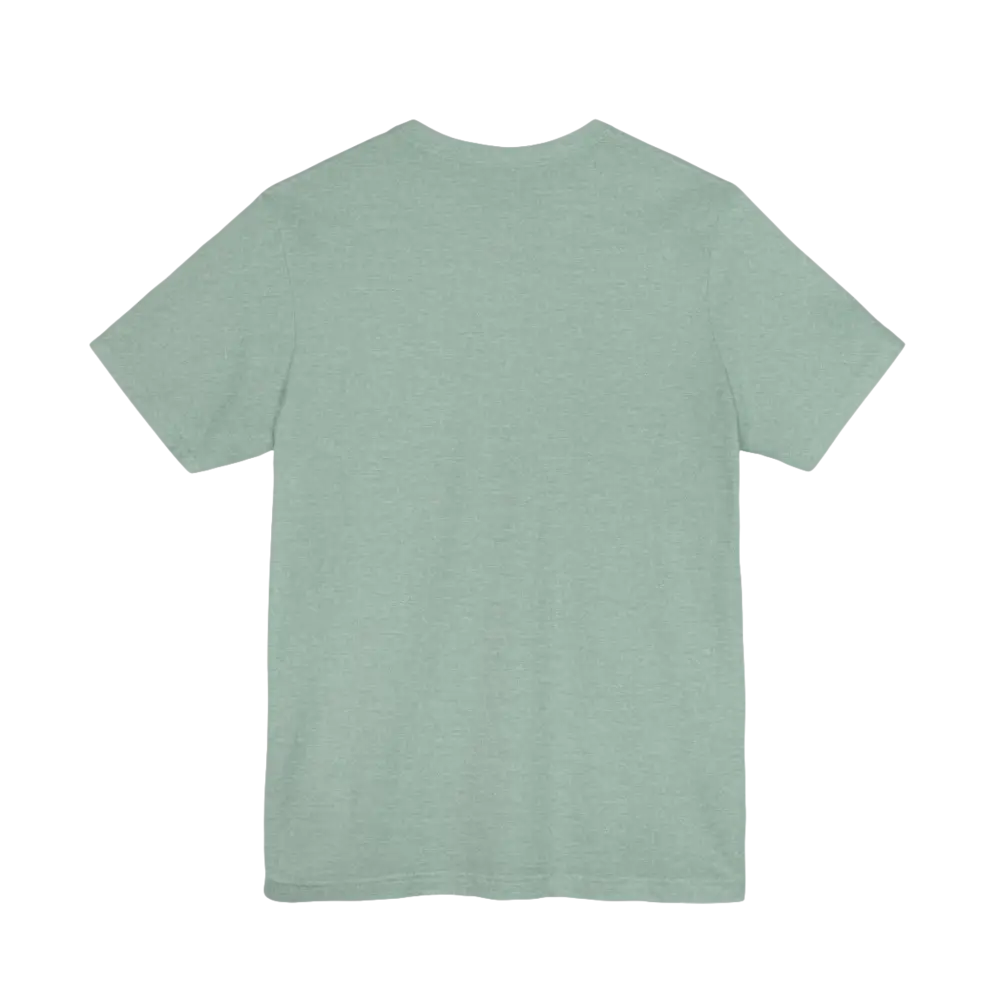 Light green Peach Retro Bus Unisex Jersey Tee displayed on a neutral background