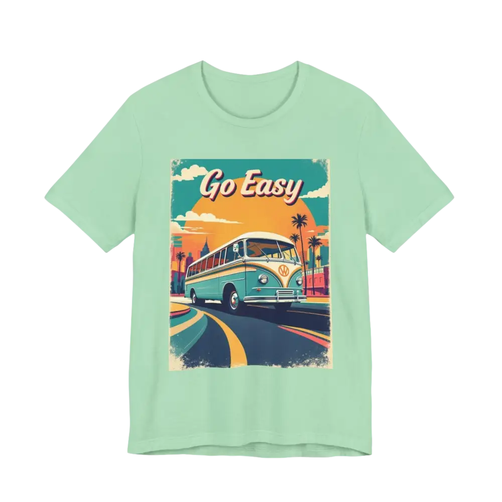 Mint green t-shirt from the Peach Retro Bus Unisex Jersey Tee collection