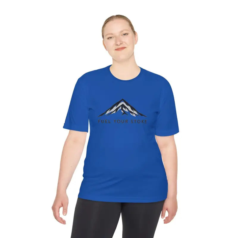 Blue Performance Mountain Graphic T-Shirt featuring a stylish mountain design