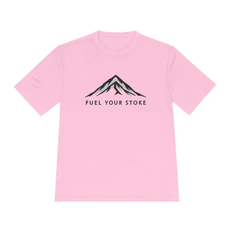 Pink Performance Mountain Graphic T Shirt featuring a stylish mountain illustration