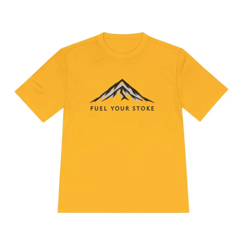 Yellow Performance Mountain Graphic T Shirt featuring a striking mountain design