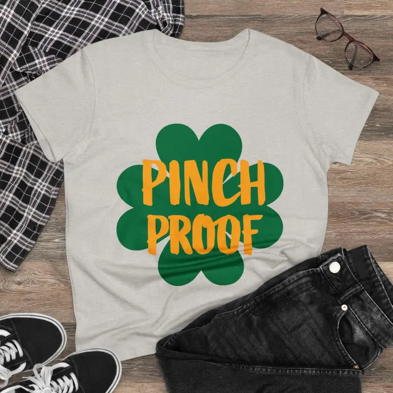 St. Patrick’s Day t-shirt featuring Pinch Proof Irish Joke design for women