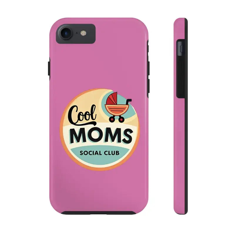 Pink iPhone 16 Tough Phone Case featuring Cool Moms Social Club design