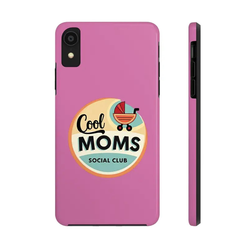 Pink iPhone 16 Tough Phone Case featuring Cool Moms Social Club design
