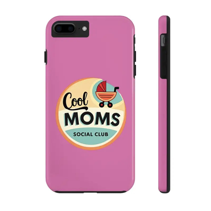 Pink iPhone 16 Tough Phone Case featuring Cool Moms Social Club design