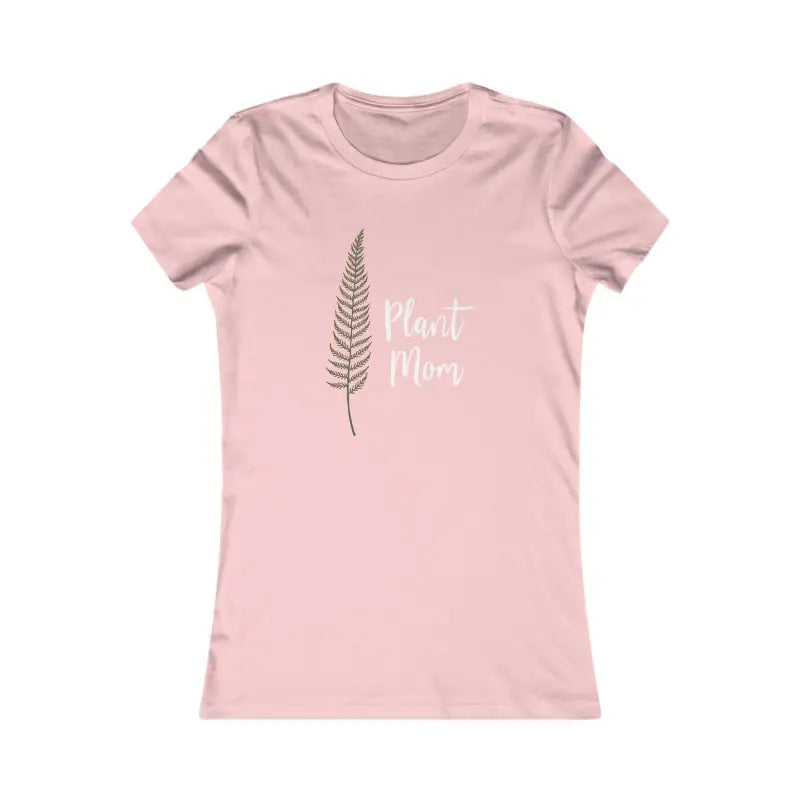 Pink Plant Mom T-shirt featuring fern design for nature lovers and plant enthusiasts