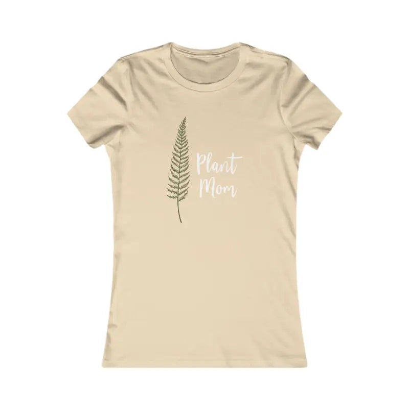 Beige Plant Mom T-Shirt featuring fern design for nature lovers and plant enthusiasts