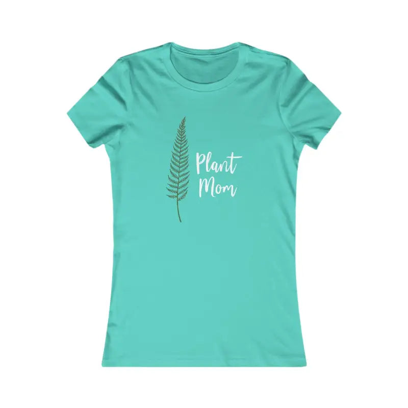 Teal Plant Mom t-shirt featuring a fern design for nature enthusiasts and plant lovers
