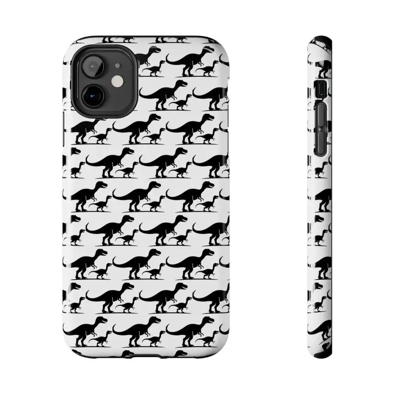 Dinosaur-patterned phone case for iPhone 16, featuring a vibrant prehistoric design