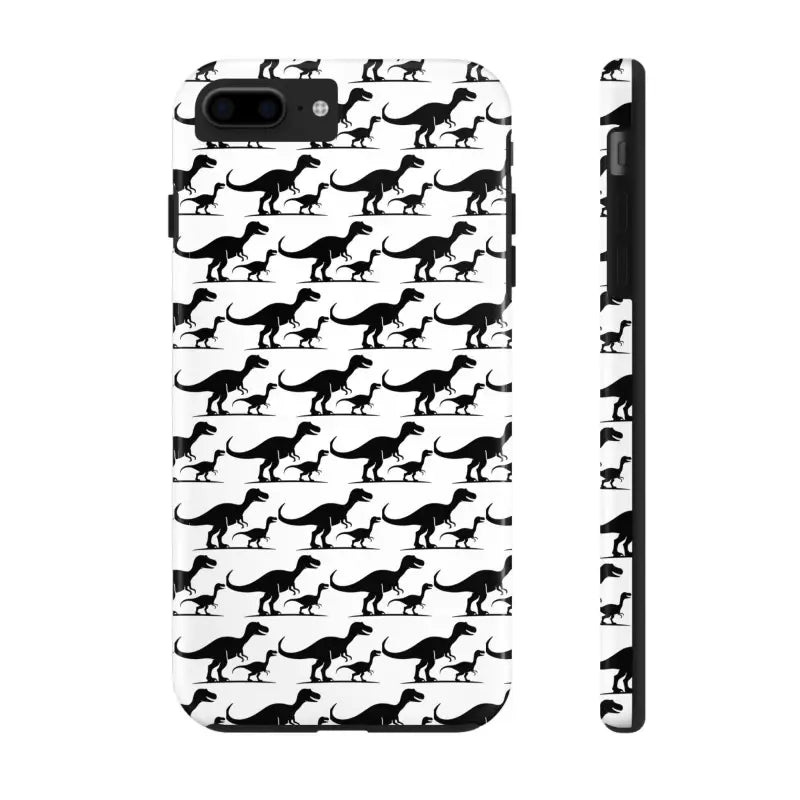 Dinosaur-patterned phone case for iPhone 16 featuring a vibrant prehistoric design
