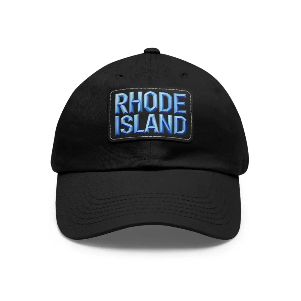 Black baseball cap featuring Rhode Island patch from Rhode Island Baseball Caps and Dad Hats