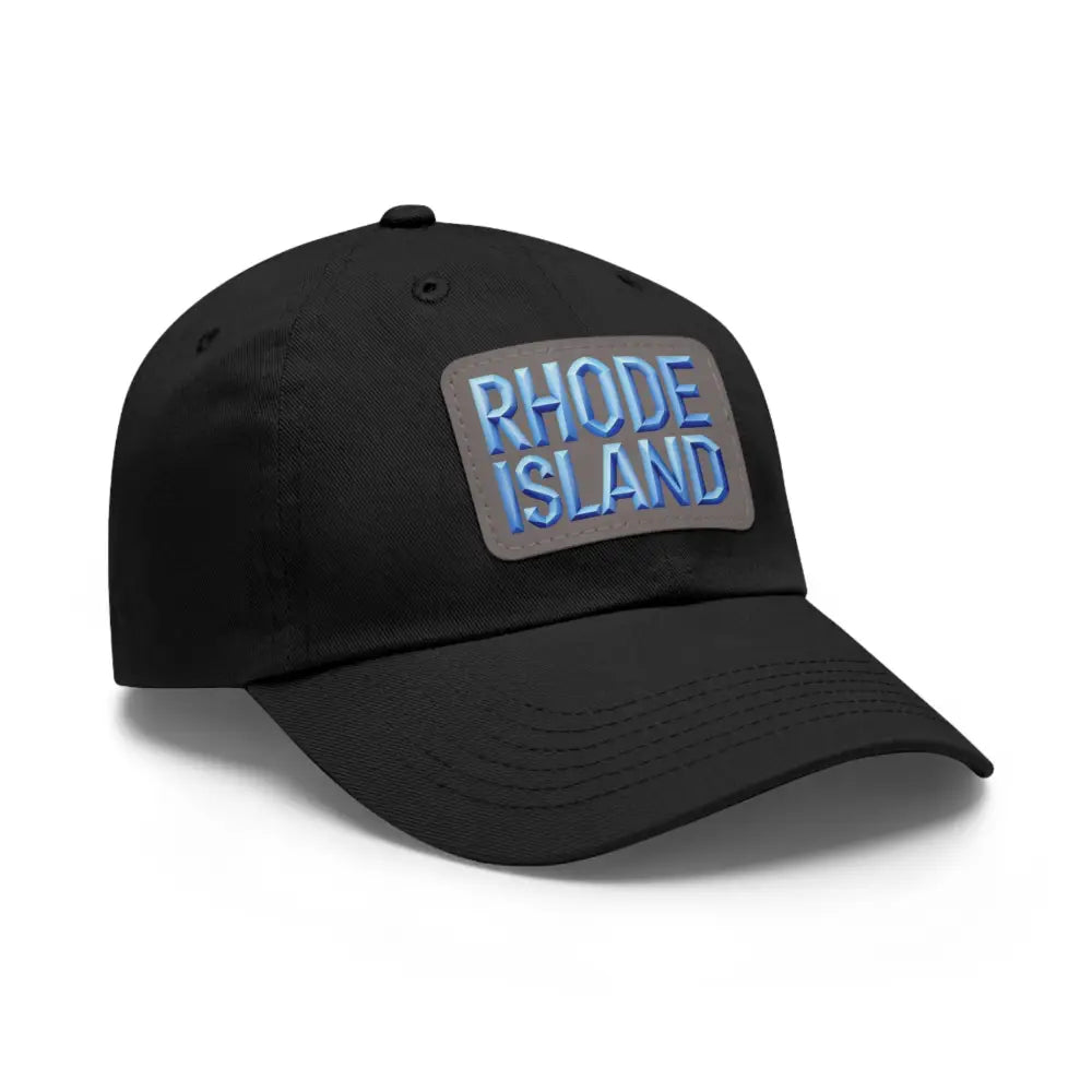Black baseball cap featuring Rhode Island patch from Rhode Island Baseball Caps and Dad Hats