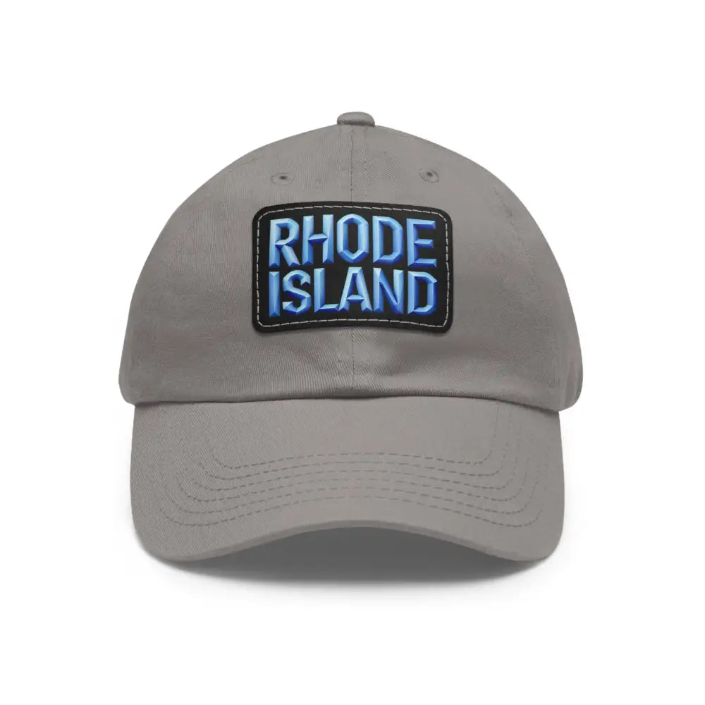 Gray baseball cap featuring Rhode Island patch for stylish casual wear