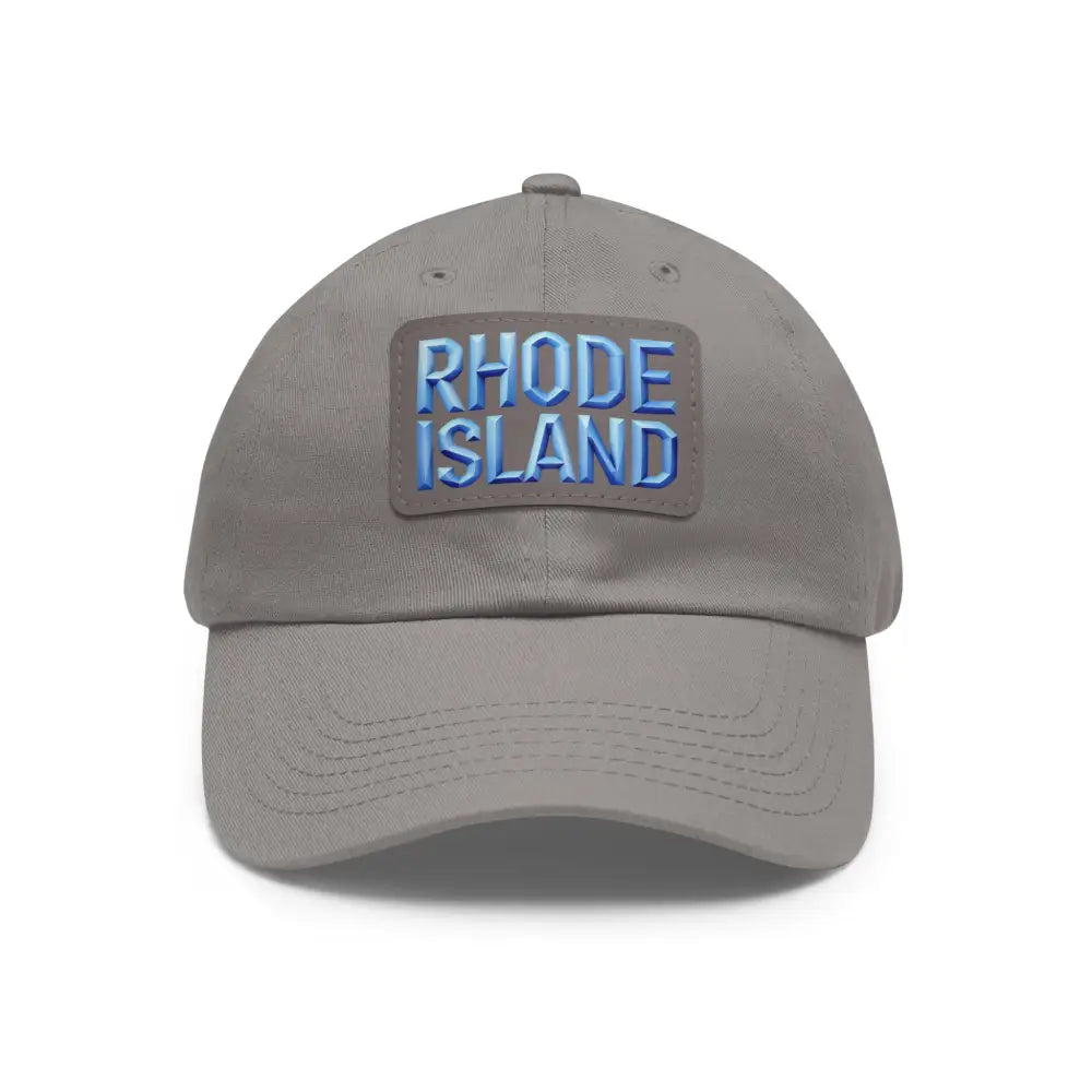 Gray baseball cap featuring Rhode Island patch in Rhode Island Baseball Caps and Dad Hats
