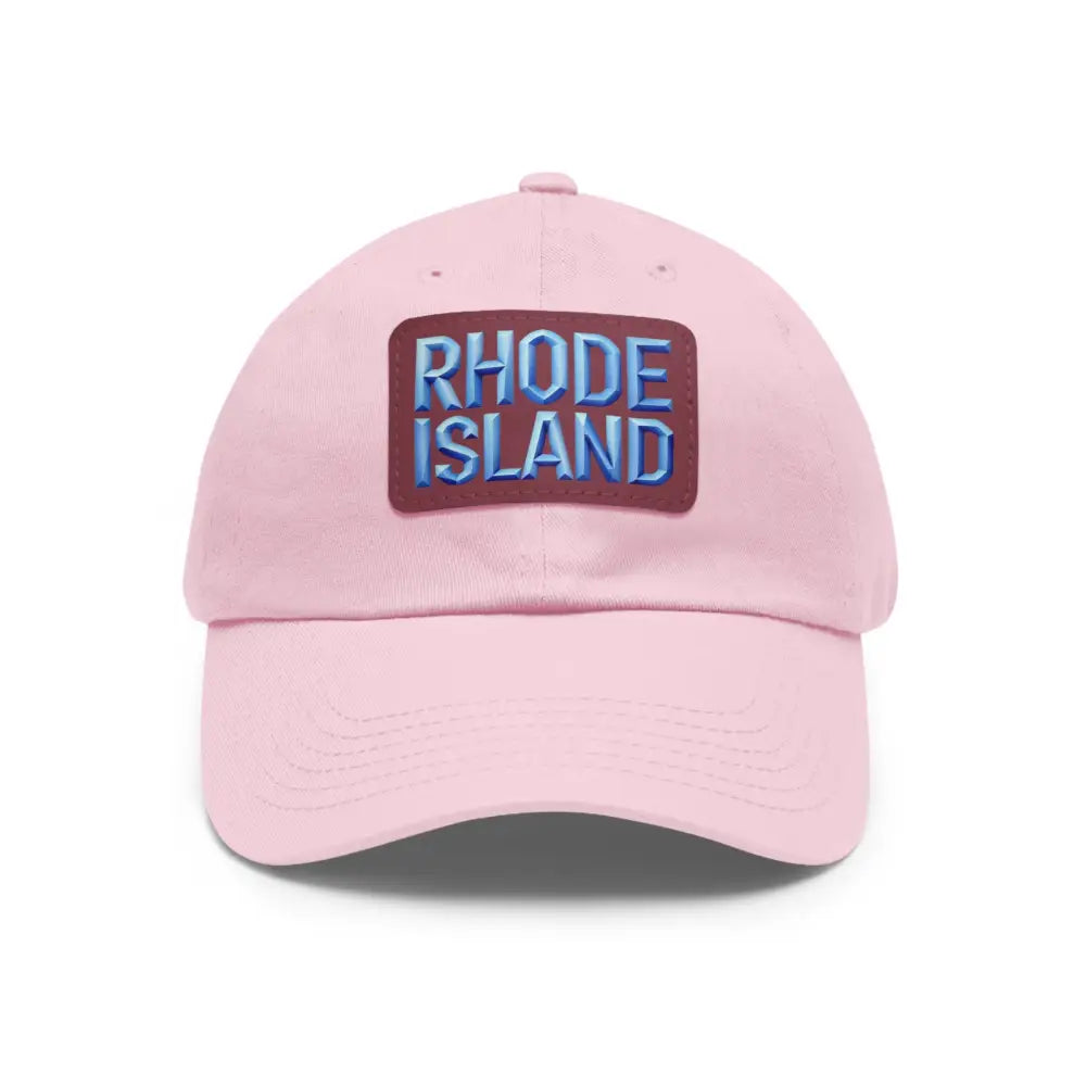 Pink baseball cap featuring a Rhode Island patch ideal for stylish outdoor wear