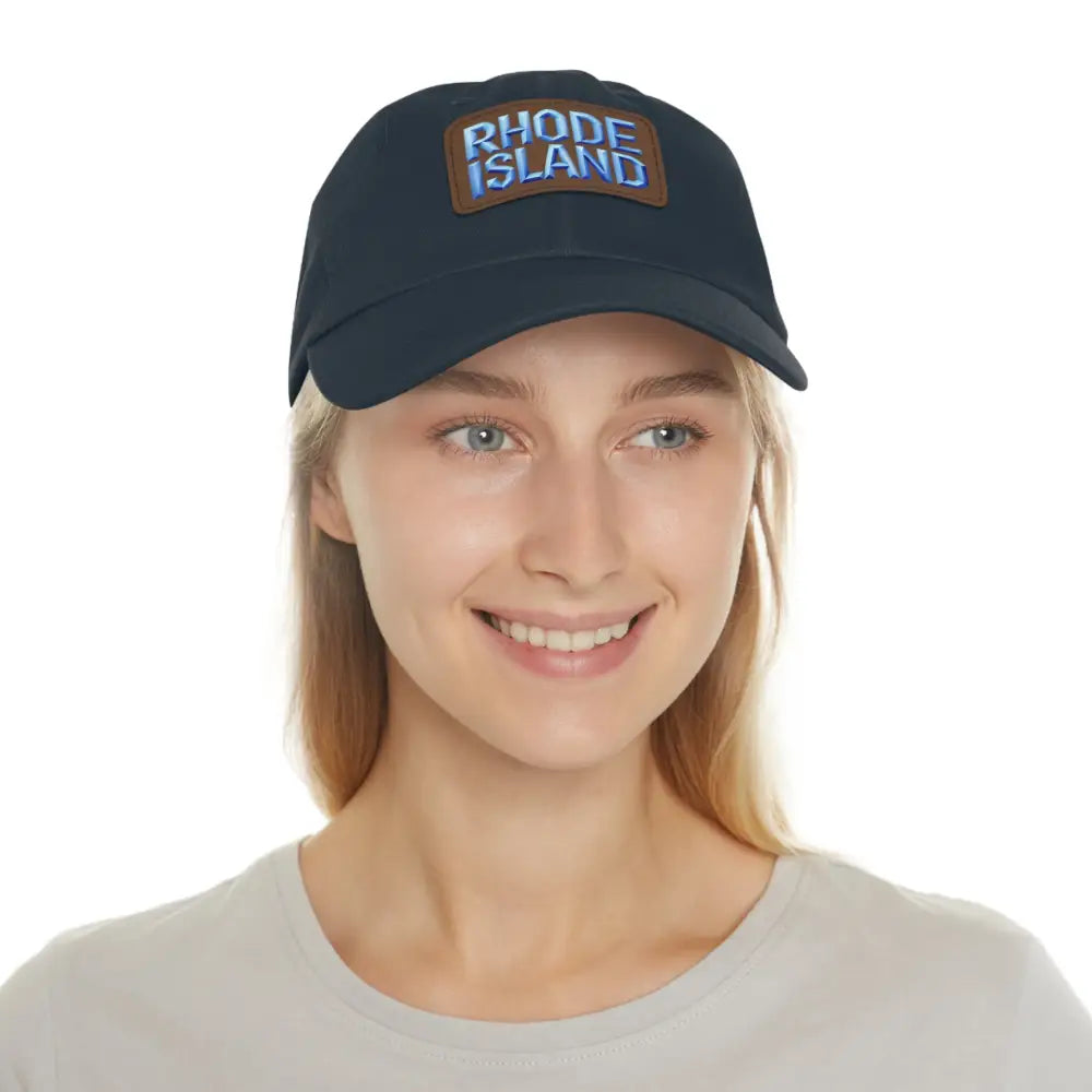 Navy baseball cap featuring Rhode Island patch from Rhode Island Baseball Caps and Dad Hats