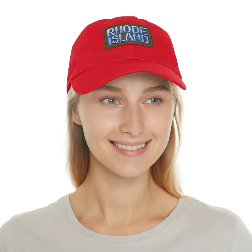 Red baseball cap featured in Rhode Island Baseball Caps and Dad Hats collection