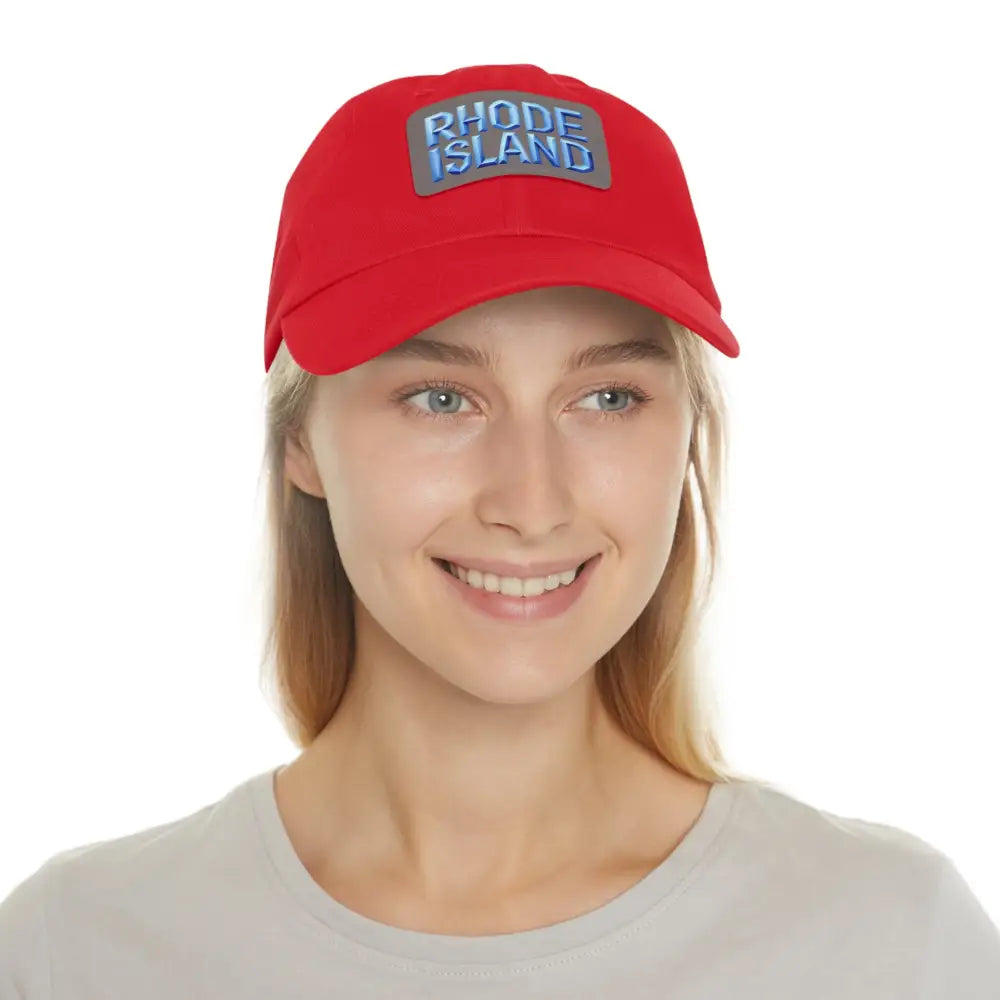 Red baseball cap featured in Rhode Island Baseball Caps and Dad Hats collection