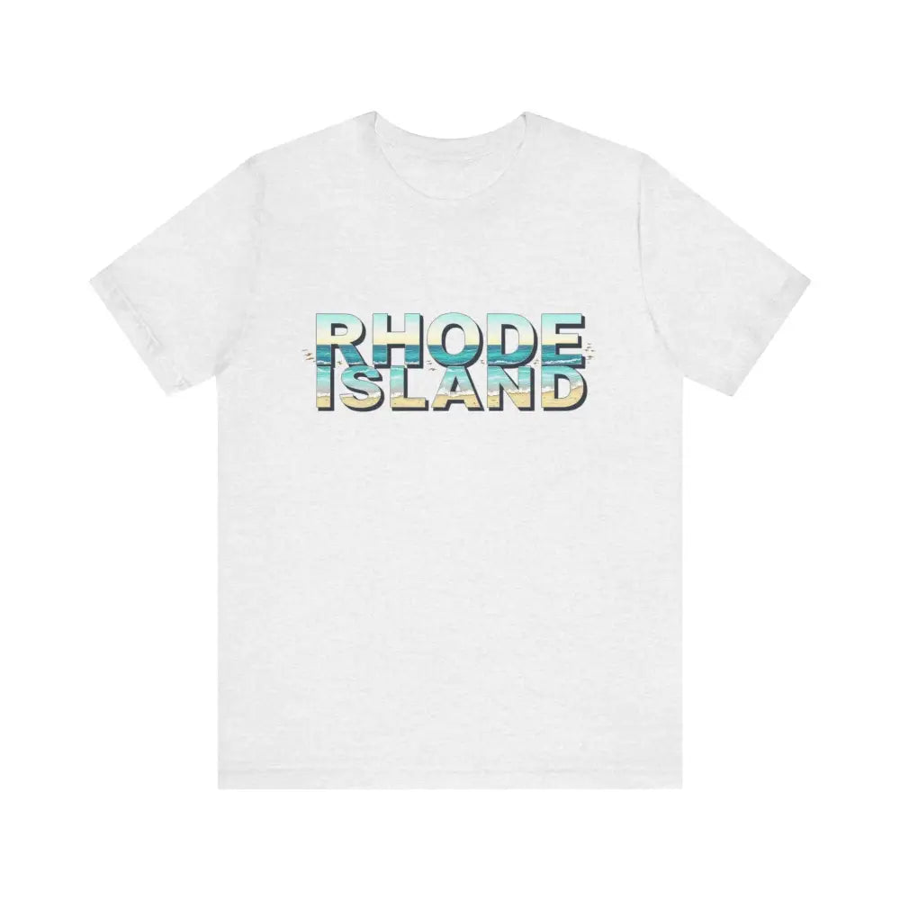 White Rhode Island Beach Vibes Unisex Tee Shirt featuring stylish text design
