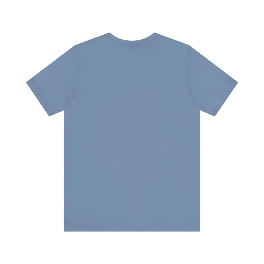 Blue short-sleeved Rhode Island Beach Vibes Unisex Tee Shirt displayed prominently