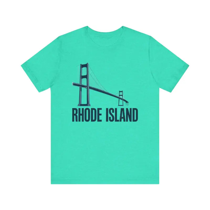 Mint green Rhode Island Bridge Graphic Tee Unisex Short Sleeve T-Shirt displayed