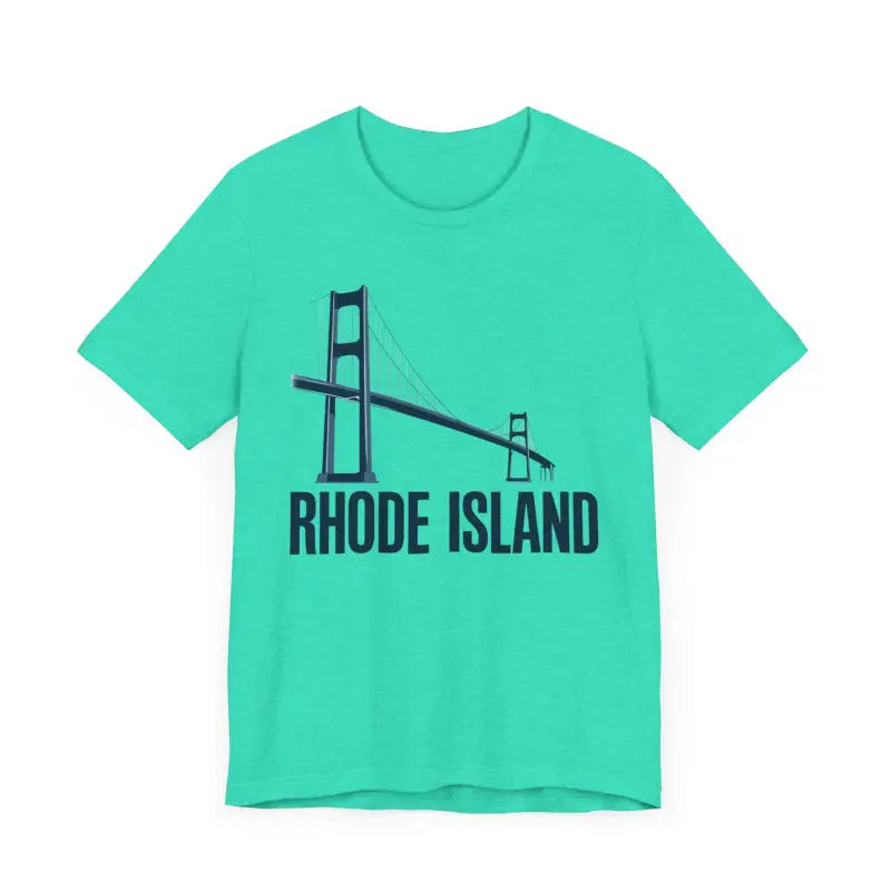 Mint green Rhode Island Bridge Graphic Tee unisex short sleeve t-shirt design