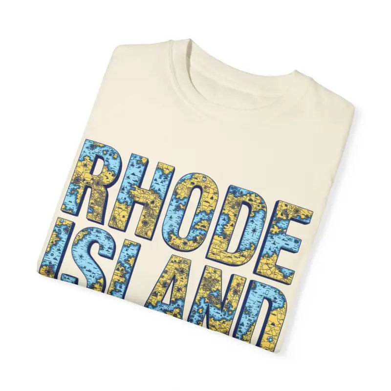 Folded Rhode Island t-shirt from the Rhode Island Garment Dyed Unisex Collection