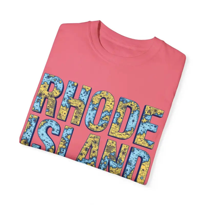 Folded pink t-shirt from Rhode Island Garment Dyed Unisex T-Shirt Casual Coastal Vibe