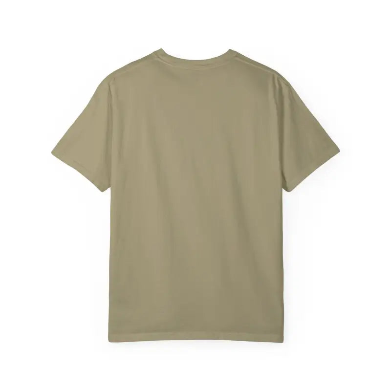 Khaki-colored Rhode Island Garment Dyed Unisex T-Shirt with Casual Coastal Vibe
