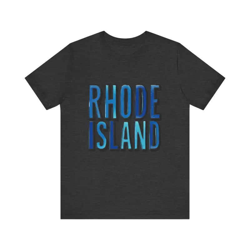 Gray Rhode Island Graphic Tee Pink Unisex Jersey T Shirt displayed on a neutral background