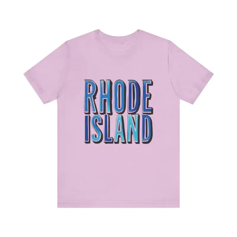 Pink Rhode Island Graphic Tee Unisex Jersey T-Shirt showcasing stylish design