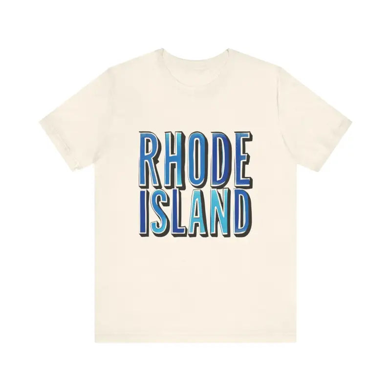 Rhode Island Graphic Tee in Pink Unisex Jersey T-Shirt design for casual wear