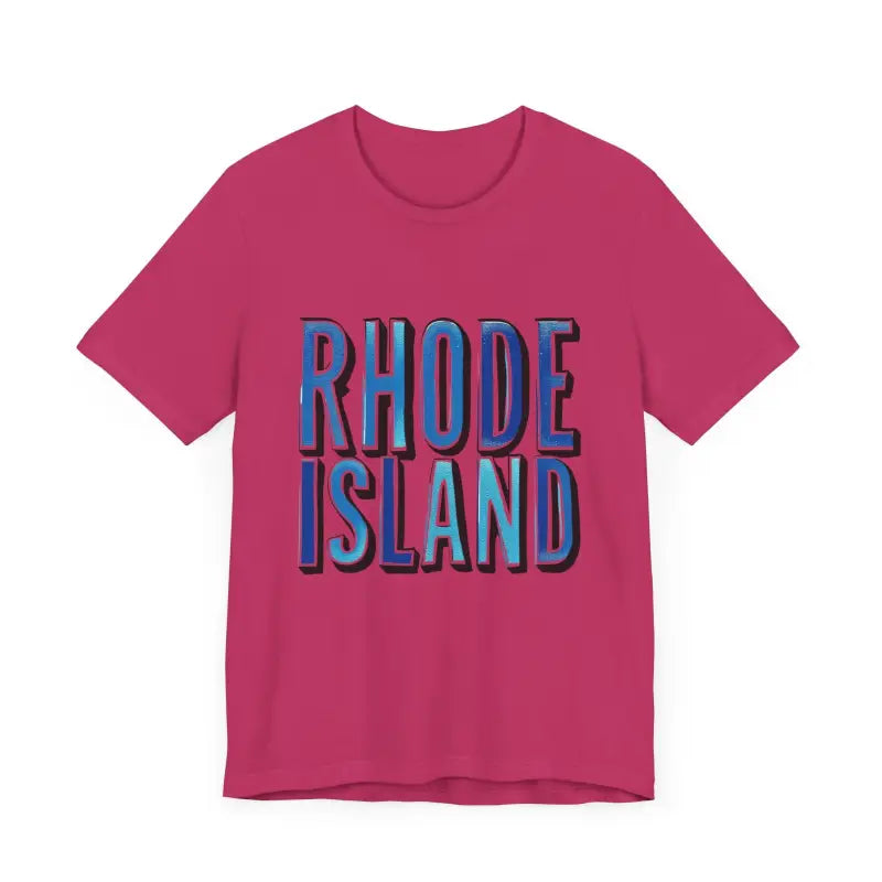 Pink Rhode Island Graphic Tee Unisex Jersey T Shirt for casual wear