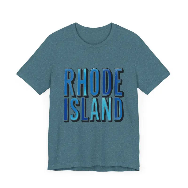 Blue Rhode Island Graphic Tee in Pink Unisex Jersey T Shirt design