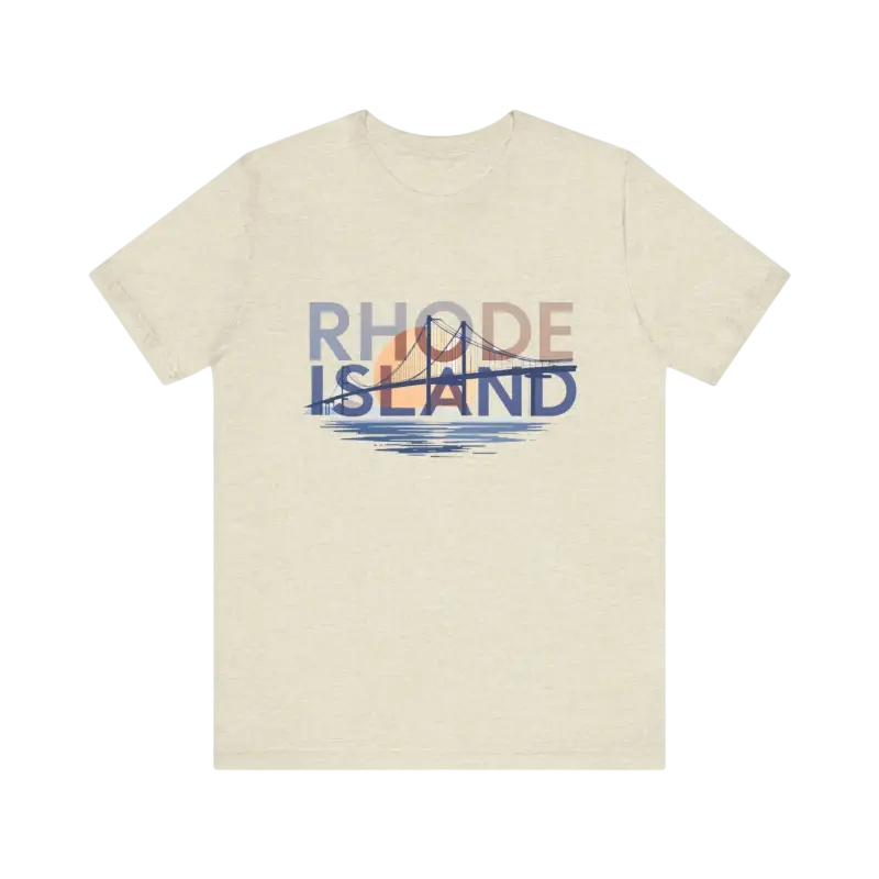Beige Rhode Island Graphic Unisex Jersey Tee featuring a stylish design