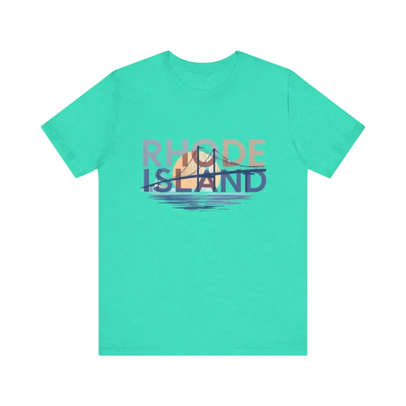 Mint green Rhode Island Graphic Unisex Jersey Tee displayed on a neutral background