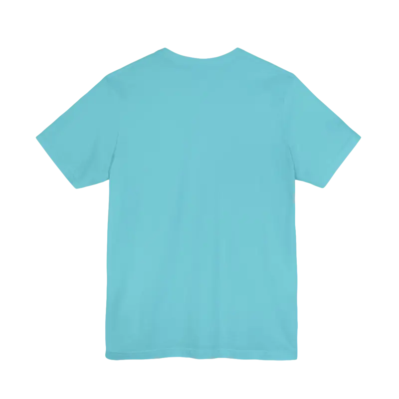 Aqua-colored Rhode Island Graphic Unisex Jersey Tee displayed prominently
