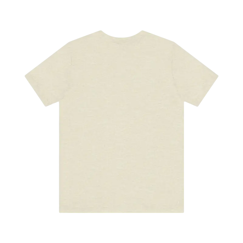 Beige short-sleeved Rhode Island Graphic Unisex Jersey Tee for casual wear