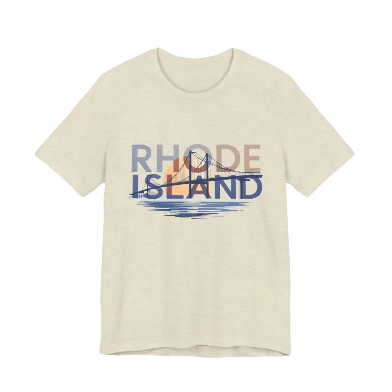 Beige Rhode Island Graphic Unisex Jersey Tee showcasing a stylish design