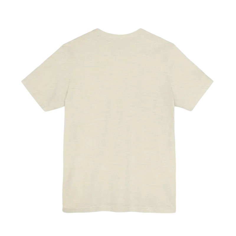 Beige short-sleeved Rhode Island Graphic Unisex Jersey Tee for casual wear