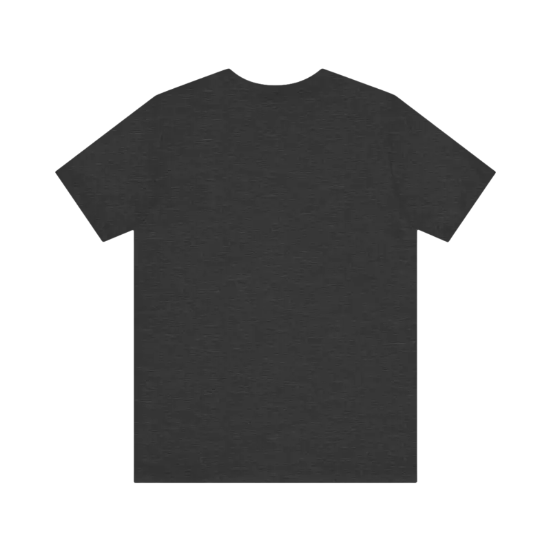 Dark gray Rhode Island Graphic Unisex Jersey Tee displayed elegantly on a hanger