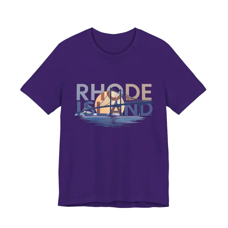Purple Rhode Island Graphic Unisex Jersey Tee with distinctive state design