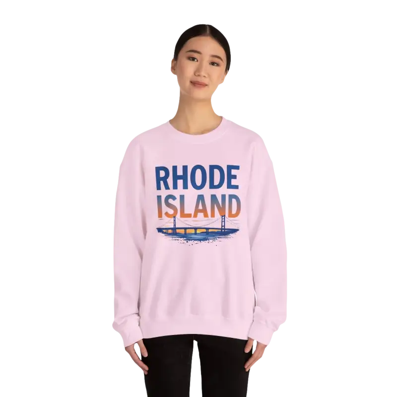 Pink Rhode Island sweatshirt from the Rhode Island Sunset Crewneck collection