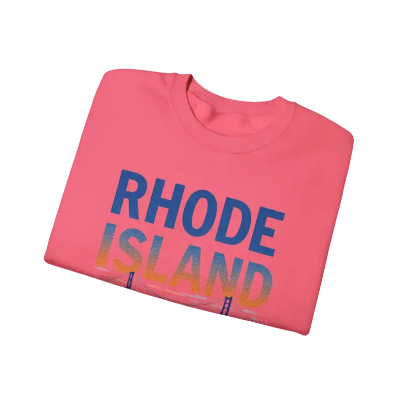 Folded pink t-shirt from Rhode Island Sunset Crewneck Sweatshirt in Black White and Pink