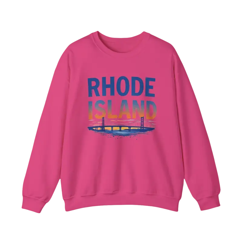 Pink Rhode Island sweatshirt from the Rhode Island Sunset Crewneck collection